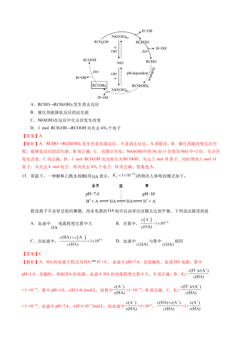 化学01（14+4模式）-2024年1月&ldquo;七省联考&rdquo;考前化学猜想卷（全解全析）_学易金卷丨2024年1月&ldquo;七省联考&rdquo;考前猜想卷_化学01（14+4模式）（含考试版+全解全析+参考答案+答题卡）