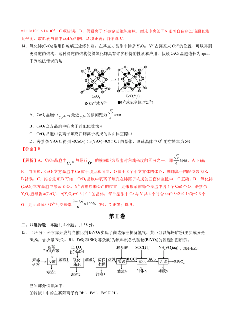 化学01（14+4模式）-2024年1月&ldquo;七省联考&rdquo;考前化学猜想卷（全解全析）_学易金卷丨2024年1月&ldquo;七省联考&rdquo;考前猜想卷_化学01（14+4模式）（含考试版+全解全析+参考答案+答题卡）