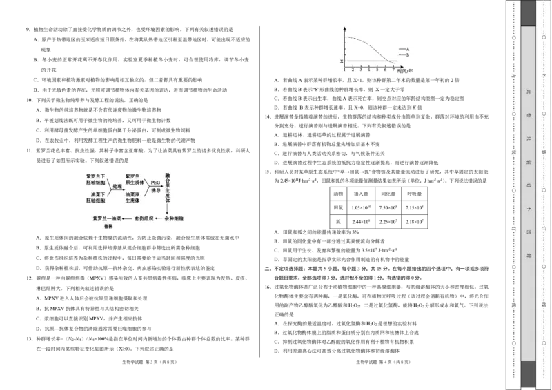 生物-2024届高三1月大联考考后强化卷（新高考卷）（新教材）（考试版）（黑龙江、吉林）_2024届高三1月大联考考后强化卷（新课标II卷）