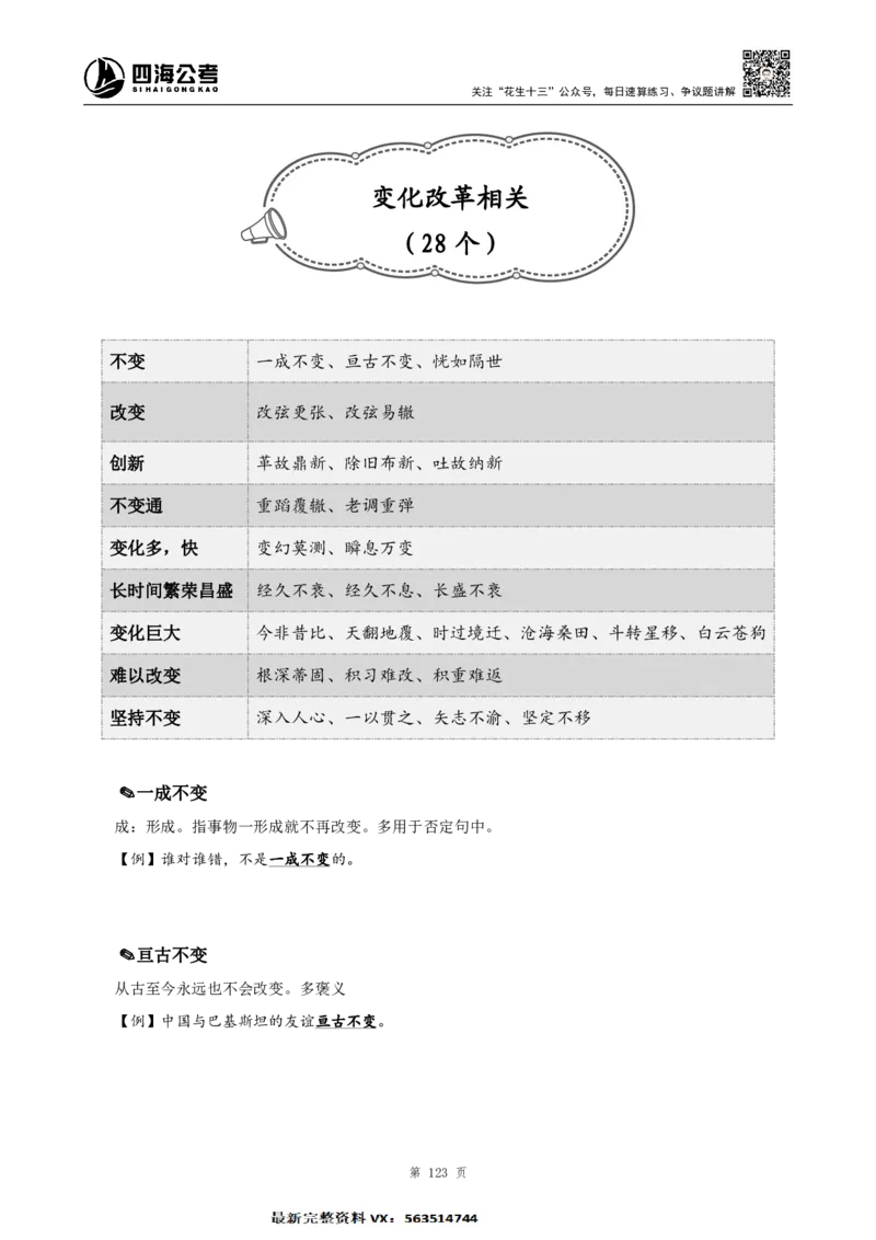 言语高频成语700词（1.0版）_26吉林考备考资料包_11省考刷题包_048高频成语700题