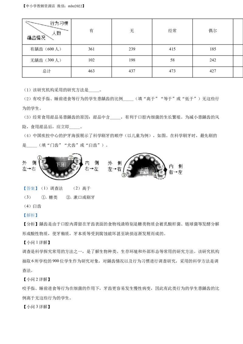 精品解析：2022年湖南省长沙市中考生物真题（解析版）_中考真题_8.生物中考真题2015-2024年_2022年全国中考生物114份14