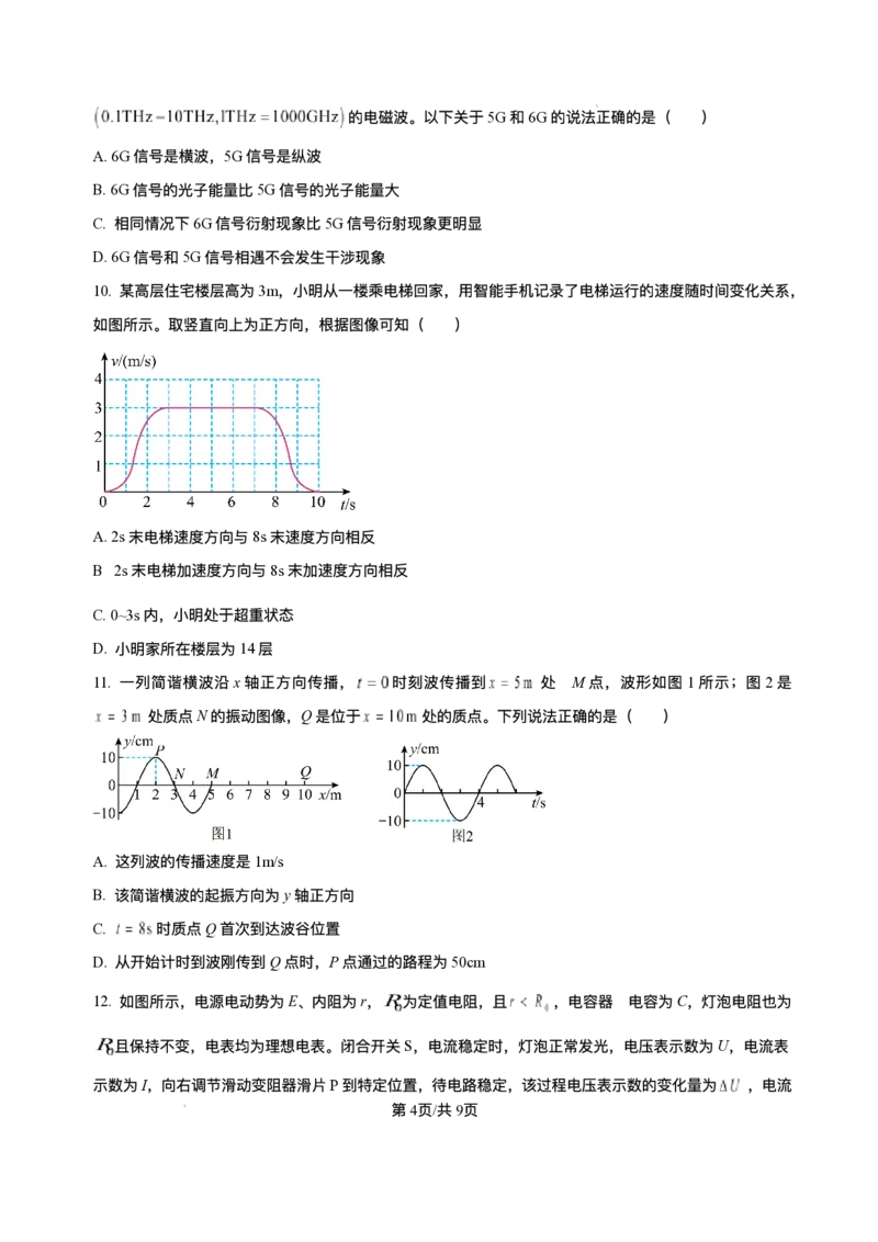 海南省海南中学等四校2024-2025学年高三下学期3月联考物理试题（含答案）_2025年4月_2504012025届海南省海南中学、海口市第一中学、文昌中学、嘉积中学四校高三下学期模拟联考