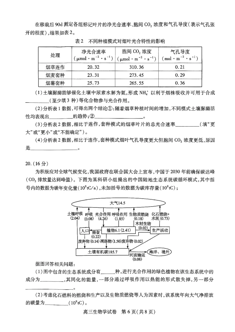 生物-湖北元月调考暨湖北省部分市州元月高三期末联考_2024届湖北元月调考暨湖北省部分市州元月高三期末联考
