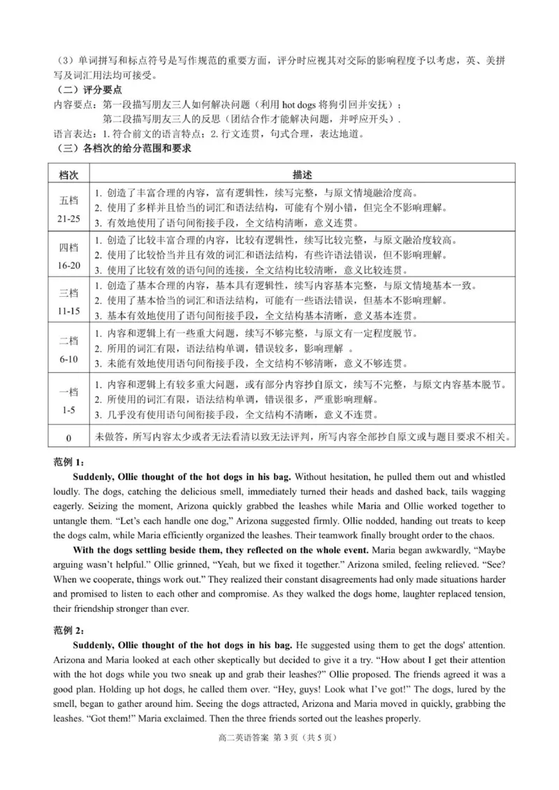 高二英语参考答案校正稿_2025年7月_250721山东省威海市2024-2025学年高二下学期期末考试（全科）