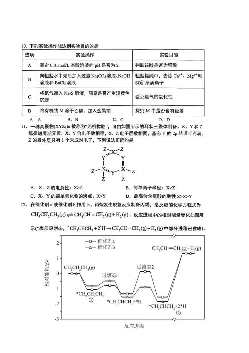 高2026届高三第一学期期中考试化学_251109重庆九龙坡高2026届高三第一学期期中考试（全科）