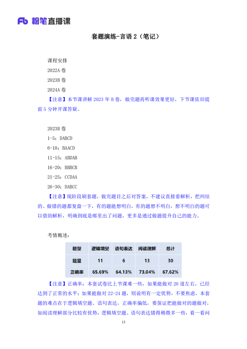 言语2公众号：上岸的资料_2026考公资料_（10）粉笔_2025粉笔国考省考980（课＋笔记）_粉笔980（25多省）_12025FB浙江省考980系统班_3.全套题演练_讲义笔记