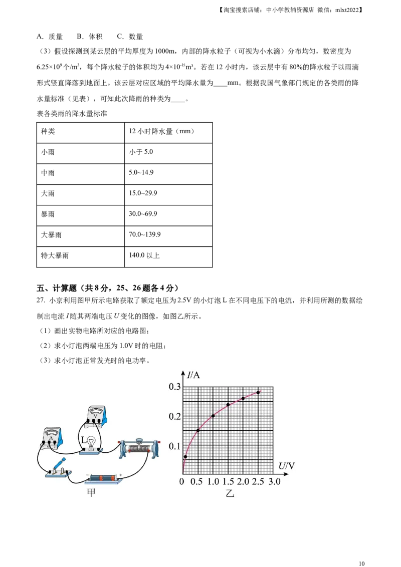 精品解析：2023年北京市中考物理试题（原卷版）(1)_中考真题_4.物理中考真题2015-2024年_2023中考物理真题7.20_精品解析：2023年北京市中考物理试题