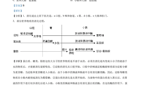 精品解析：2022年江苏省泰州市中考生物真题（解析版）_中考真题_8.生物中考真题2015-2024年_2022年全国中考生物114份14