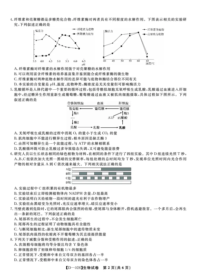生物试题&middot;2025年12月皖江名校高三联考_2025年12月_251221安徽省皖江名校联盟2025-2026学年高三年级12月质量检测（全科）