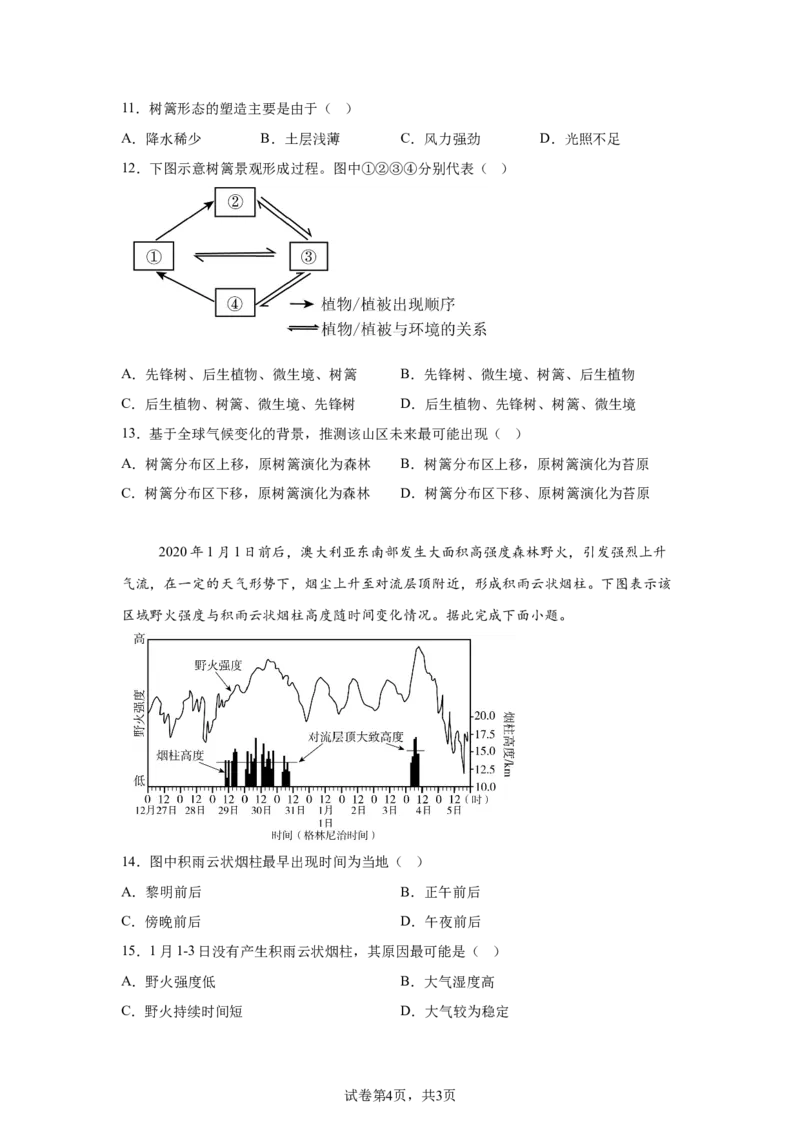 安徽2025年高考安徽卷地理高考真题文档版（含答案）-A4答案卷尾_1.高考2025全国各省真题+答案_4.高考地理真题及答案更新中