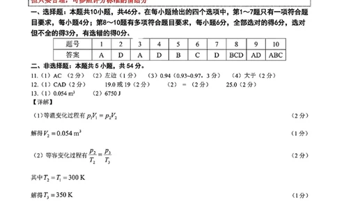 点石联考高三12月物理试题参考答案_2025年12月_251209东北&ldquo;三省一区&rdquo;点石联考2025-2026学年高三上学期12月月考_2025年点石联考东北&ldquo;三省一区&rdquo;高三年级12月份联合考试物理