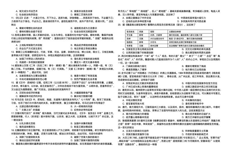 黑龙江省哈尔滨市师范大学附属中学2024-2025学年高二下学期7月期末考试历史试题（含答案）_2025年7月