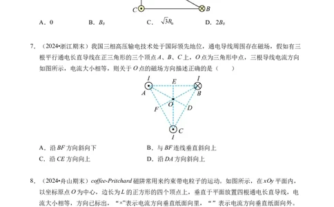 专题11磁场（新高考通用）（原卷版）(1)_1多考区联考_0109好题汇编备战2024-2025学年高二物理上学期期末真题分类汇编（新高考通用）