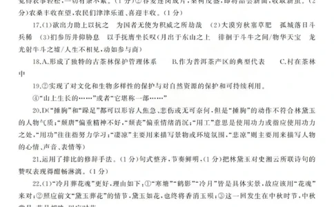参考答案_2024届湖北省武汉市江岸区高三上学期元月调考_湖北省武汉市江岸区2024届高三上学期元月调考语文