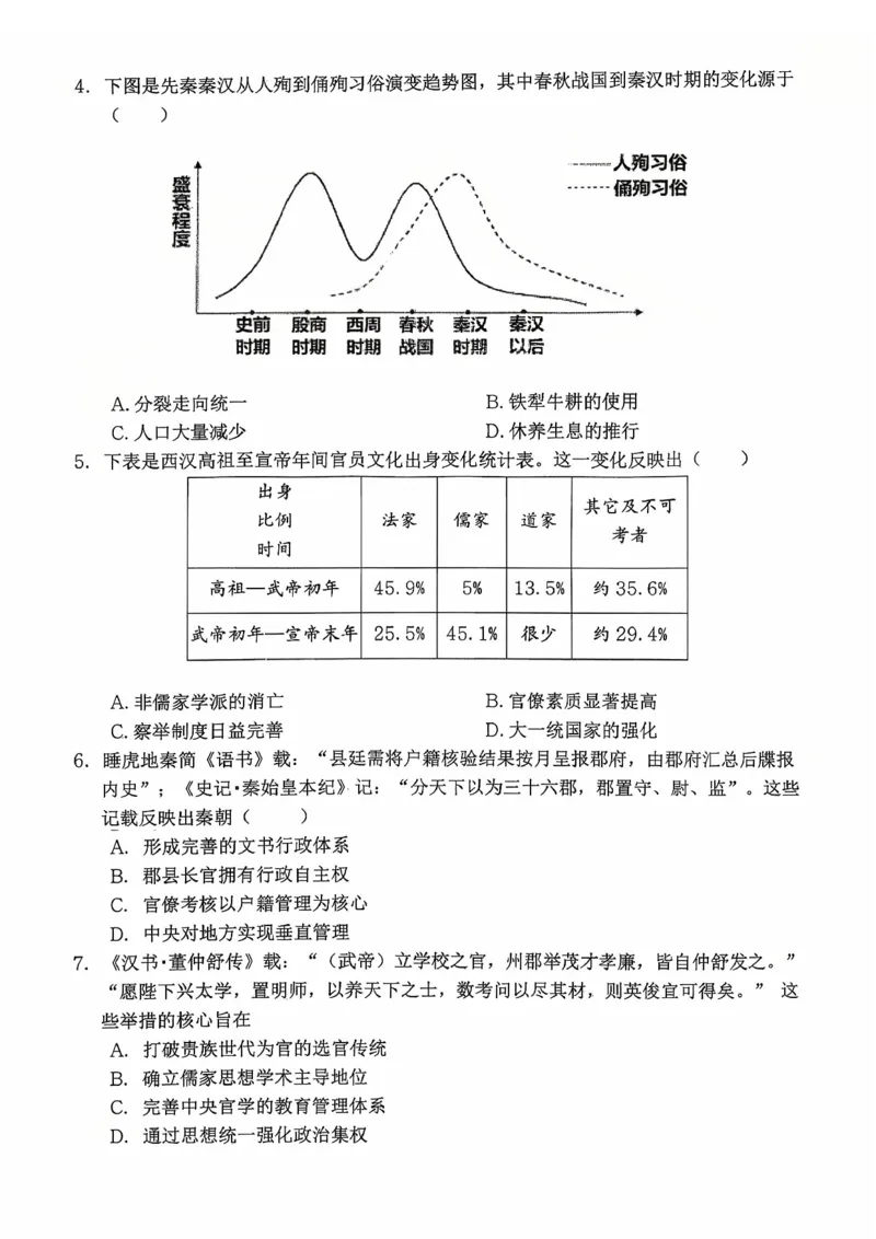 重庆市名校联盟2025-2026学年度第一期第一次联合考试历史_251103重庆市名校联盟2025-2026学年高三上学期第一次联合考试（全科）