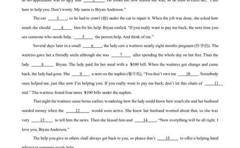 专题02完形填空15篇（原卷版）(1)_1多考区联考_0107好题汇编备战2024-2025学年高二英语上学期期末真题分类汇编（新高考通用）