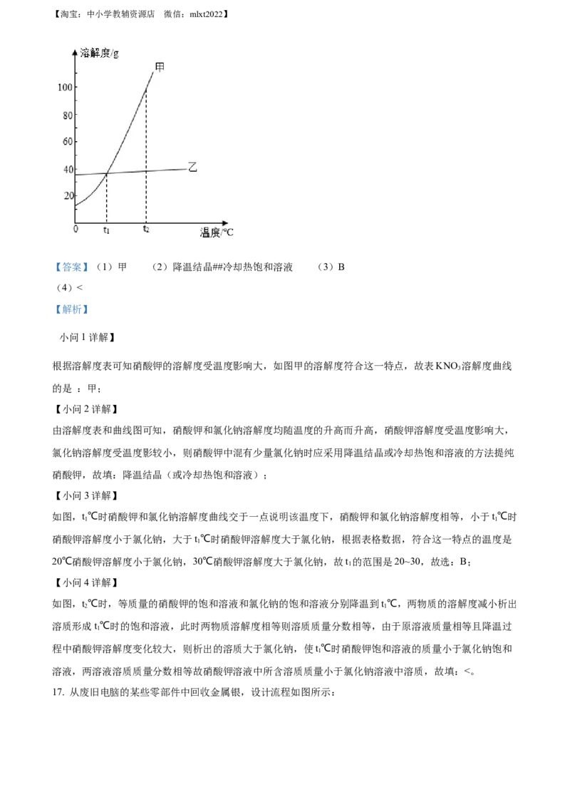 精品解析：2022年湖北省荆州市中考化学真题（解析版）_中考真题_5.化学中考真题2015-2024年_2022年中考化学真题（127份）14