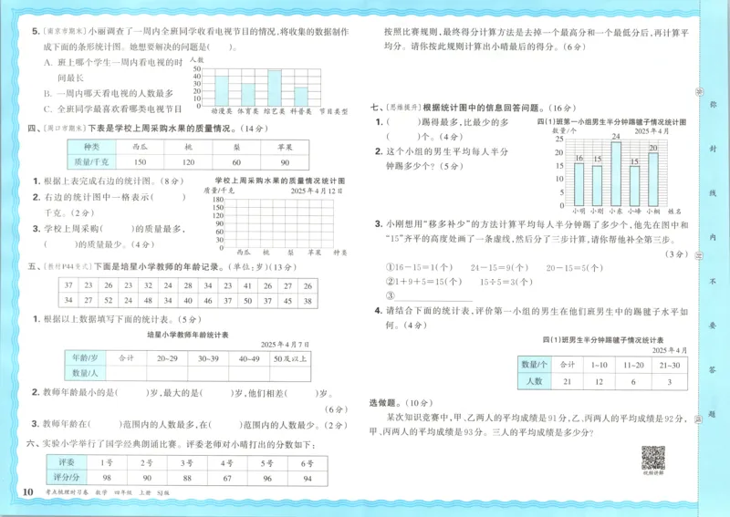 试卷_25秋小学语数英习题试卷_数学_苏教版_数学《王朝霞考点梳理时习卷》苏教25秋(1)_考点梳理时习卷数学SJ4上
