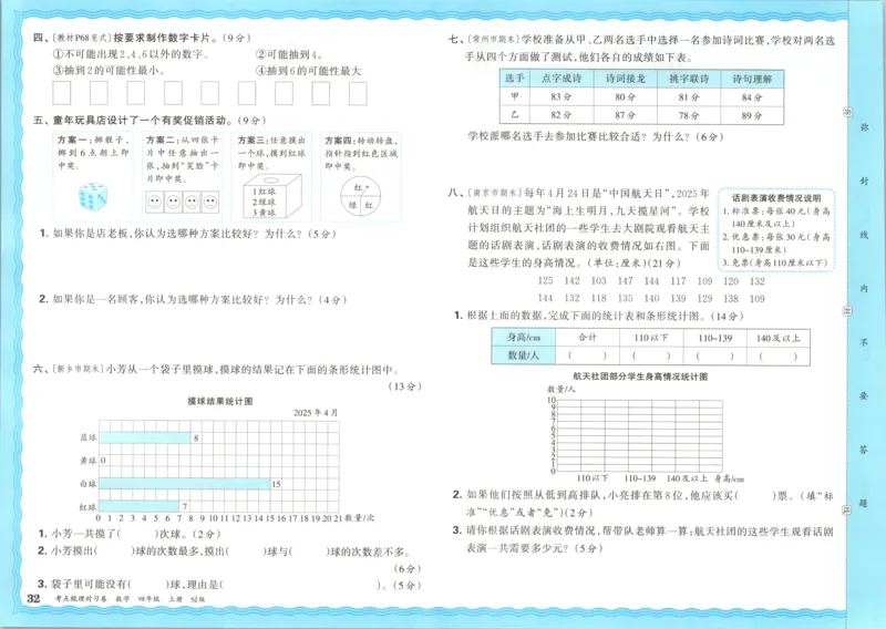 试卷_25秋小学语数英习题试卷_数学_苏教版_数学《王朝霞考点梳理时习卷》苏教25秋(1)_考点梳理时习卷数学SJ4上