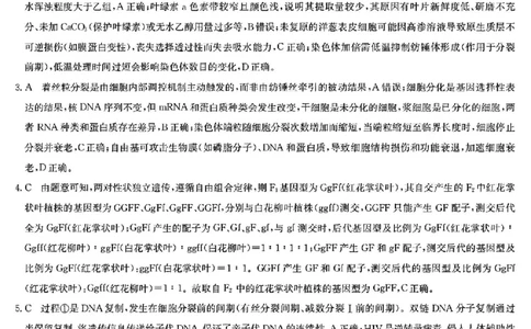 生物答案_2025年12月_2512022026九师联盟高三11月质量检测（全科）_2026九师联盟高三11月质量检测生物试题（含答案）