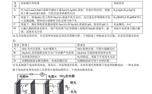 广东省潮州市2024届高三上学期期末考试化学_2024届广东省潮州市高三上学期期末考试