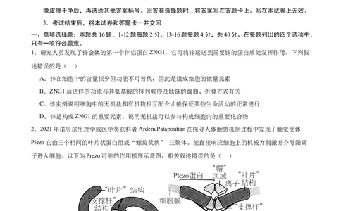 生物（广西卷）（考试版）_学易金卷丨2024年1月&ldquo;七省联考&rdquo;考前猜想卷_生物（广西卷）_生物（广西卷）-2024年1月&ldquo;七省联考&rdquo;考前生物猜想卷