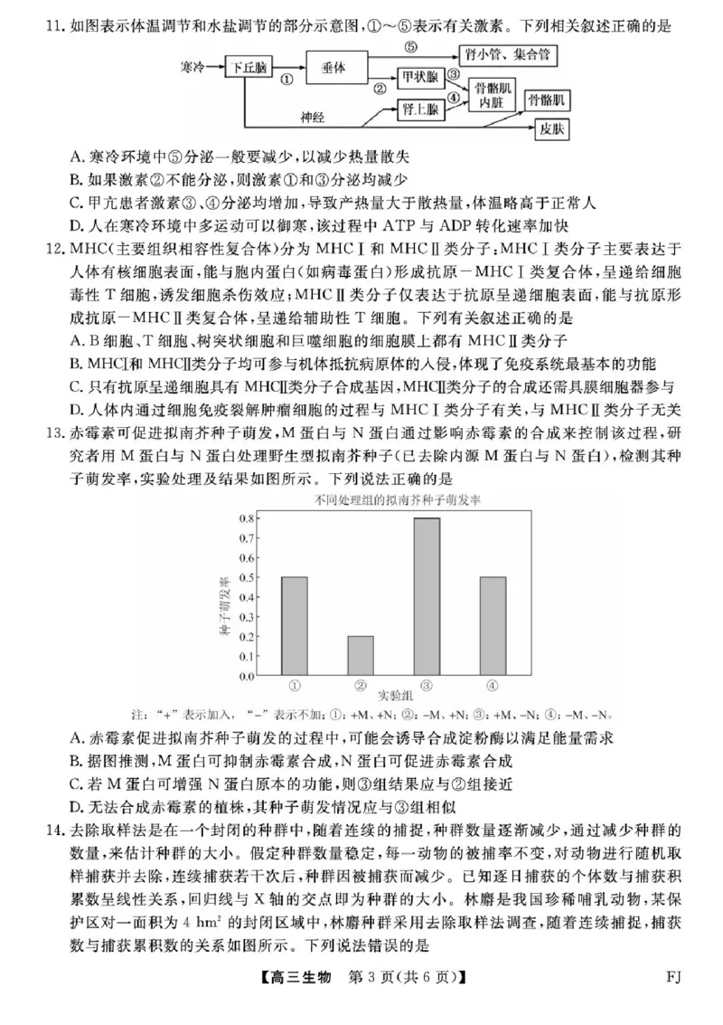 福建省百校2025年2026届高三年级12月联合测评生物试题（含答案）_2025年12月_251227福建省百校2025年2026届高三年级12月联合测评(下标FJ)