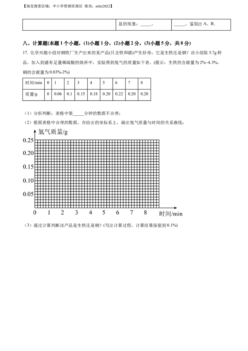 精品解析：2023年四川省达州市中考化学真题（原卷版）_中考真题_5.化学中考真题2015-2024年_2023年中考化学真题7.20_精品解析：2023年四川省达州市中考化学真题