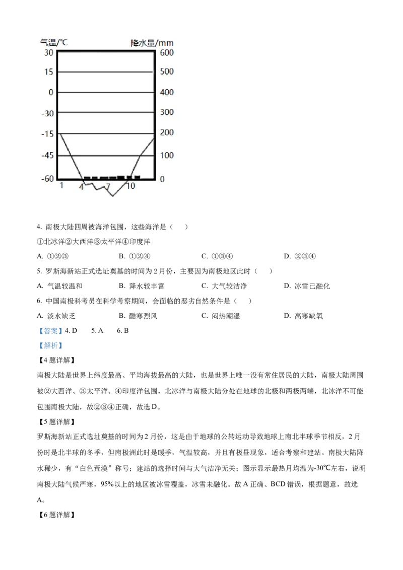 精品解析：2022年四川省资阳市中考地理真题（解析版）_中考真题_9.地理中考真题2015-2024年_2022中考地理真题98份18