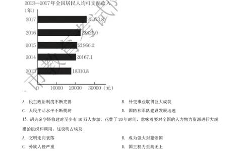 精品解析：2022年江西省中考历史真题（原卷版）_中考真题_6.历史中考真题2015-2024年_2022中考历史真题104份18