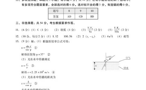 肇庆高二下物理答案_2025年7月_250709广东省肇庆市2024-2025学年高二下学期期末考试（全科）_广东省肇庆市2024-2025学年高二下学期期末考试物理试题