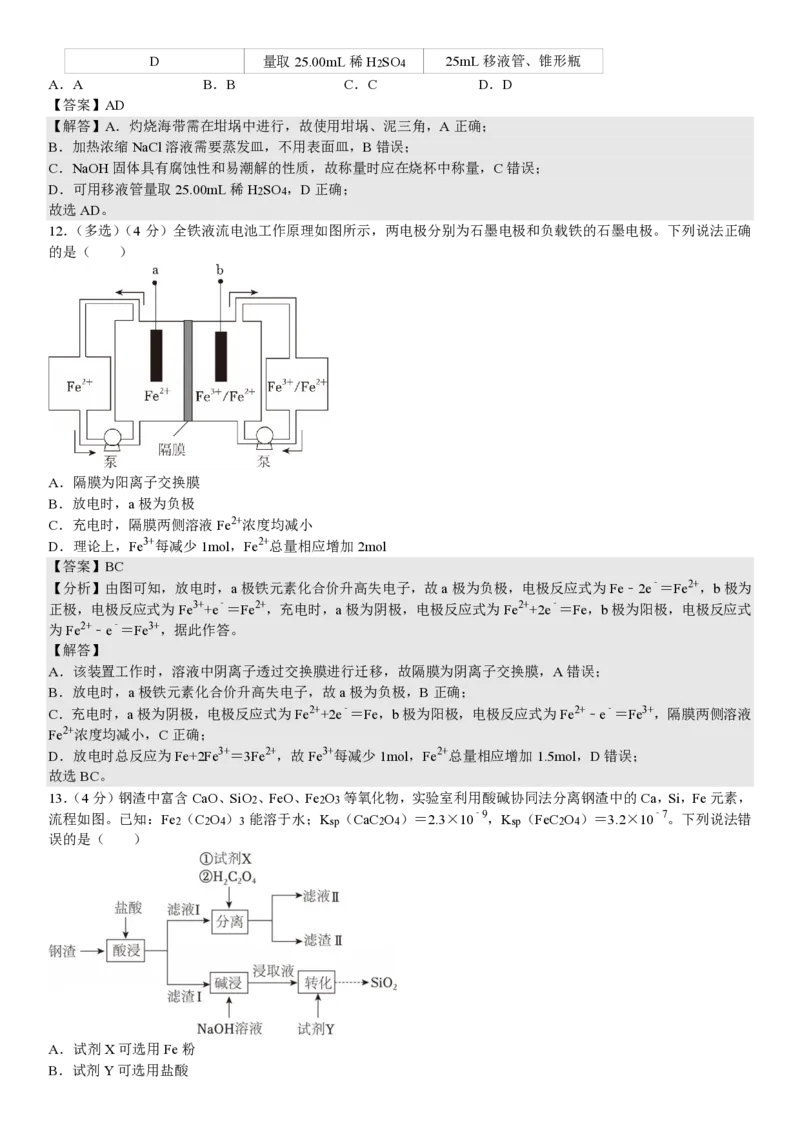 山东化学-答案_1.高考2025全国各省真题+答案_00.2025各省市高考真题及答案（按省份分类）_13、山东卷（9科全）_化学
