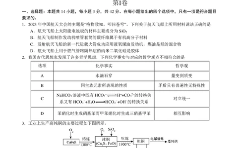 化学01（14+4模式）-2024年1月&ldquo;七省联考&rdquo;考前化学猜想卷（考试版A4）_2024年1月&ldquo;七省联考&rdquo;考前猜想卷数学试题+答案