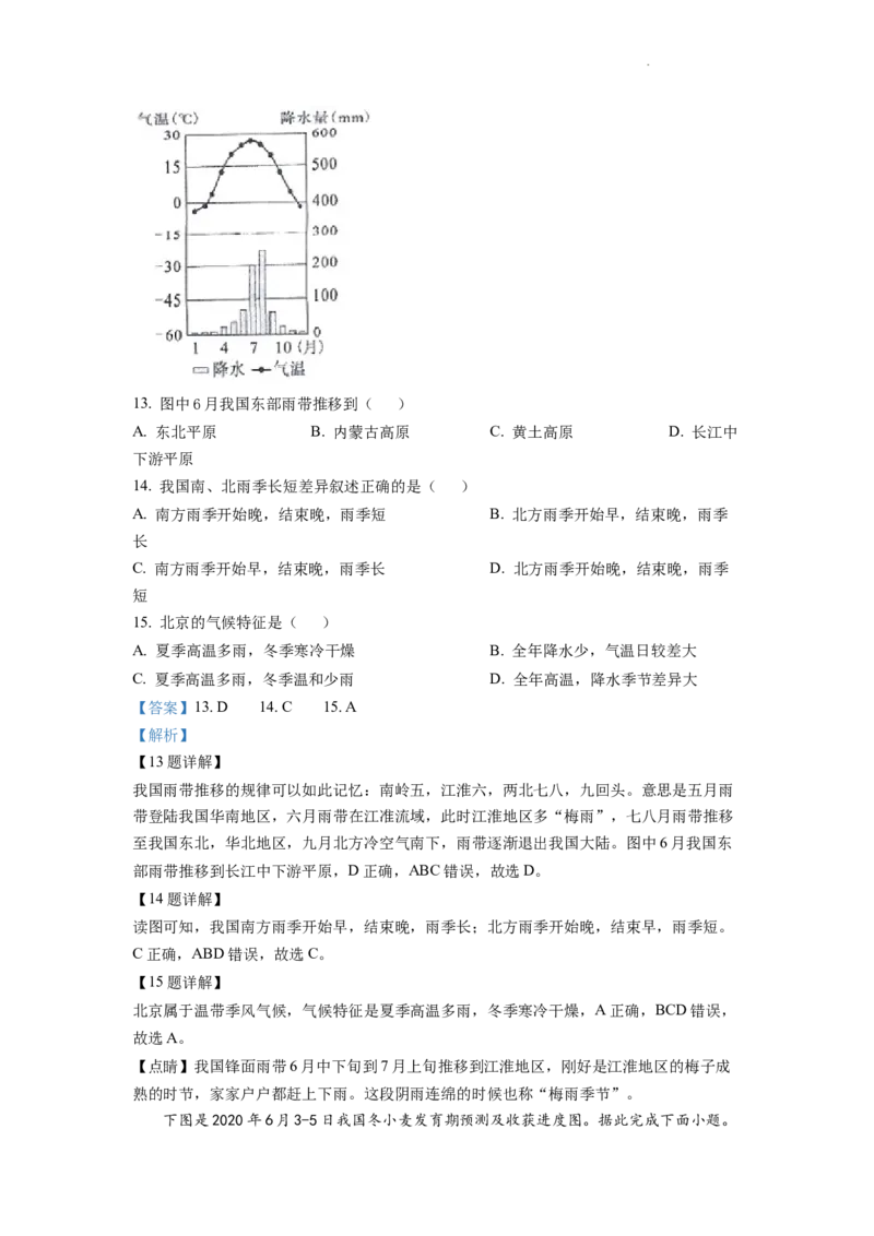 精品解析：2022年四川省成都市中考地理真题（解析版）_中考真题_9.地理中考真题2015-2024年_2022中考地理真题98份18