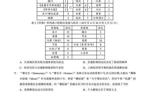 重庆市第八中学2026届高考适应性月考卷（三）历史_251124重庆市第八中学2026届高考适应性月考卷（三）（全科）
