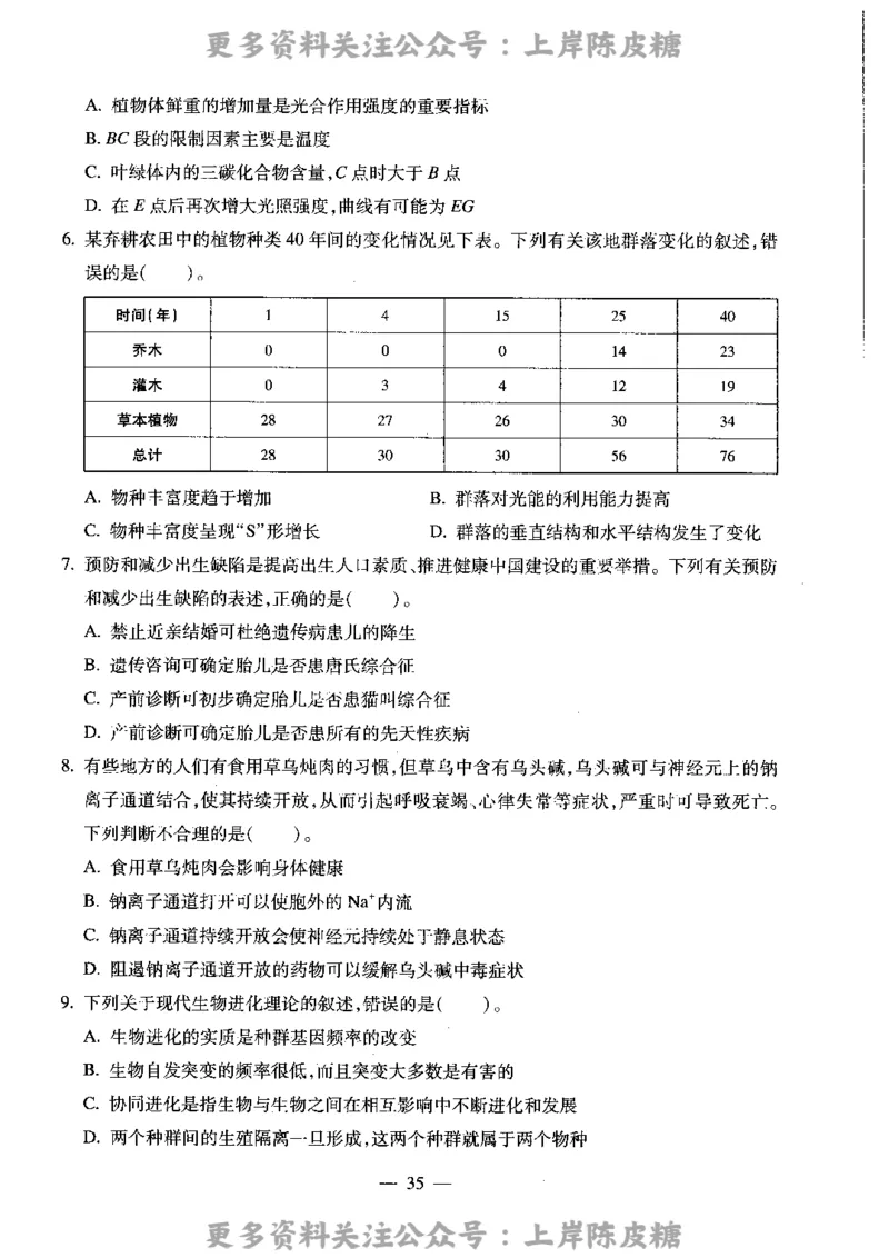 生物学科知识与教学能力（高级中学）标准预测试卷_4-教培资料-26年最新资料-同步更新_初中高中教资_03科三专项（进去保存报考的学科即可）_08初高中科三标准模拟卷_高中