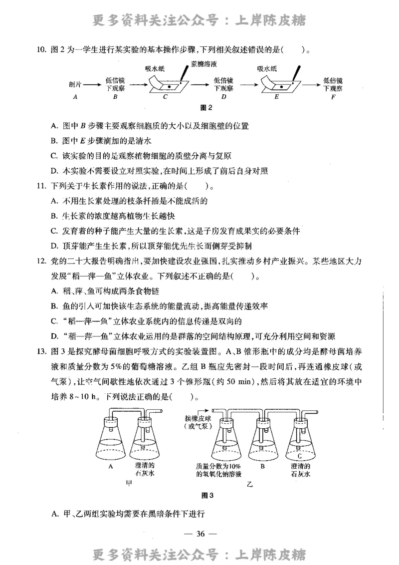 生物学科知识与教学能力（高级中学）标准预测试卷_4-教培资料-26年最新资料-同步更新_初中高中教资_03科三专项（进去保存报考的学科即可）_08初高中科三标准模拟卷_高中