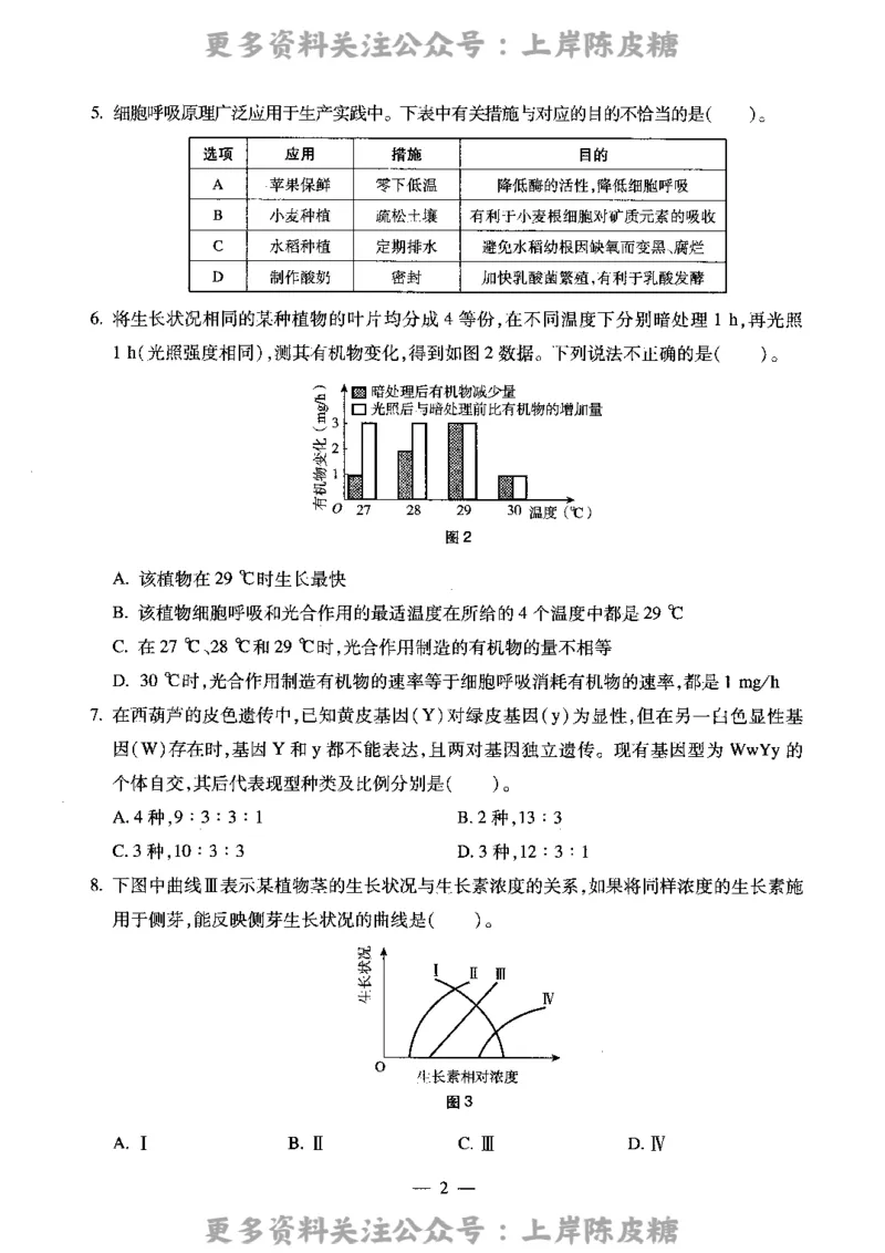 生物学科知识与教学能力（高级中学）标准预测试卷_4-教培资料-26年最新资料-同步更新_初中高中教资_03科三专项（进去保存报考的学科即可）_08初高中科三标准模拟卷_高中
