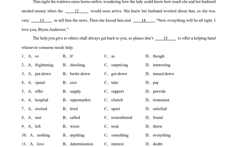 专题02完形填空15篇（解析版）(1)_1多考区联考_0107好题汇编备战2024-2025学年高二英语上学期期末真题分类汇编（新高考通用）