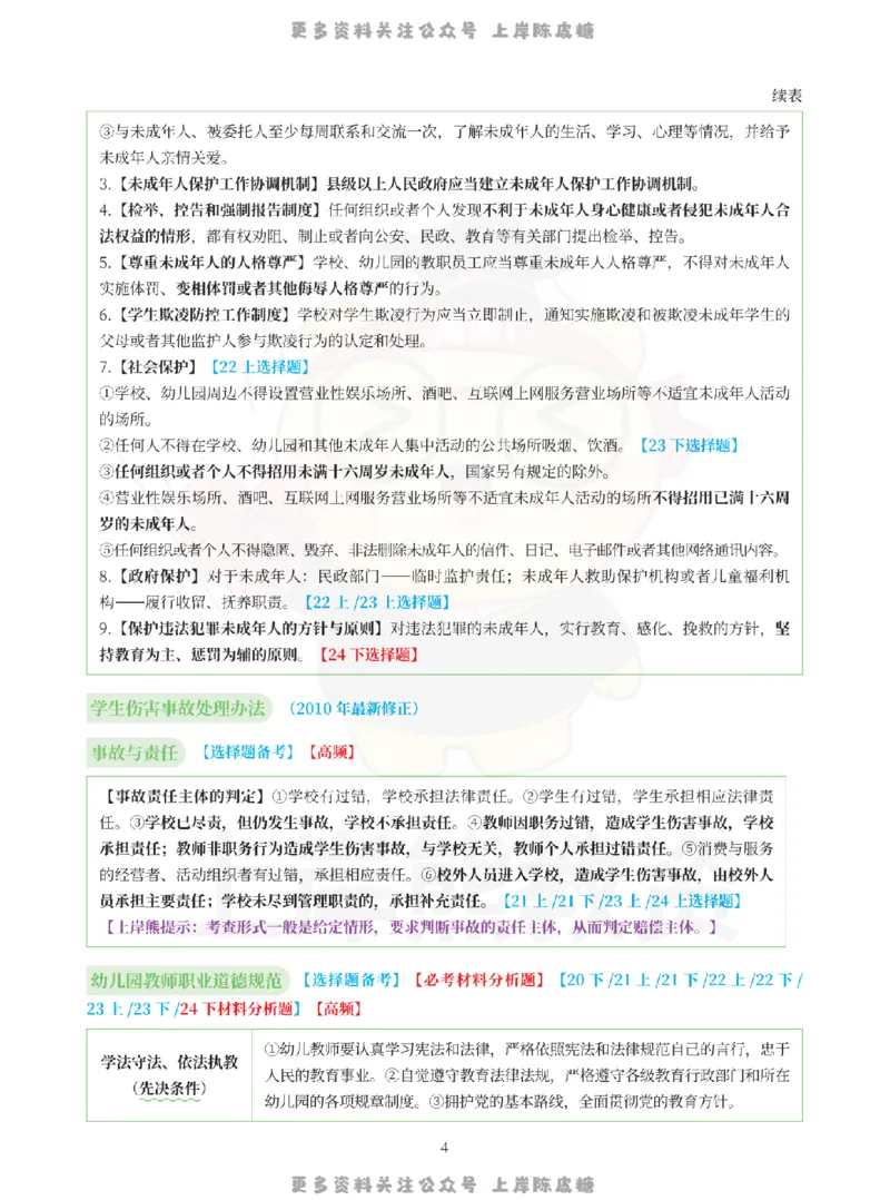 考前页纸幼儿园综合素质_4-教培资料-26年最新资料-同步更新_科一科二电子资料合集中小幼（笔记真题知识点汇总等）文件多，按需保存_各机构笔记合集（中小幼）推荐_幼儿园