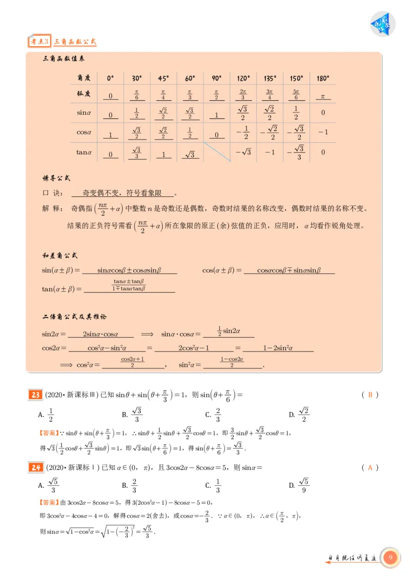 高考数学考前必背公式与练习教师版_2025年6月
