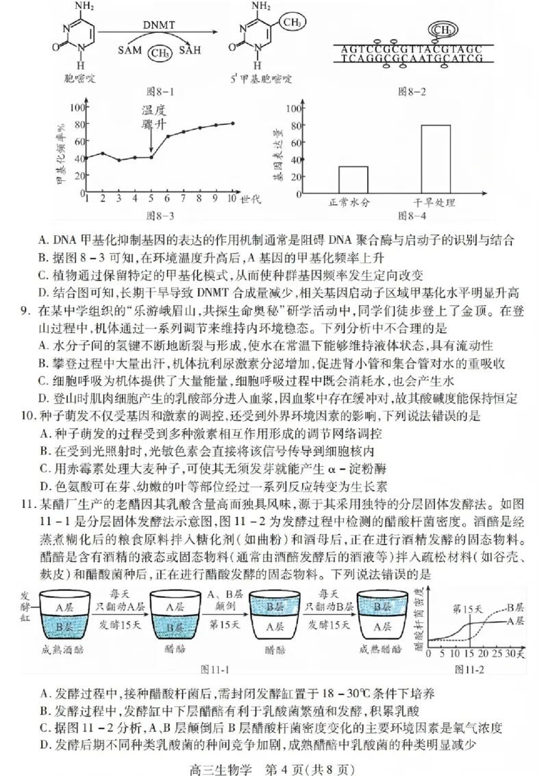 生物试卷_2025年12月_251231四川省乐山市高中2026届高三上学期第一次调查研究考试（全科）_四川省乐山市高中2026届高三上学期第一次调查研究考试生物试题（含答案）