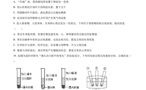 精品解析：2023年山东省临沂市中考生物真题（原卷版）(1)_中考真题_8.生物中考真题2015-2024年_2023年全国中考生物7.20_精品解析：2023年山东省临沂市中考生物真题