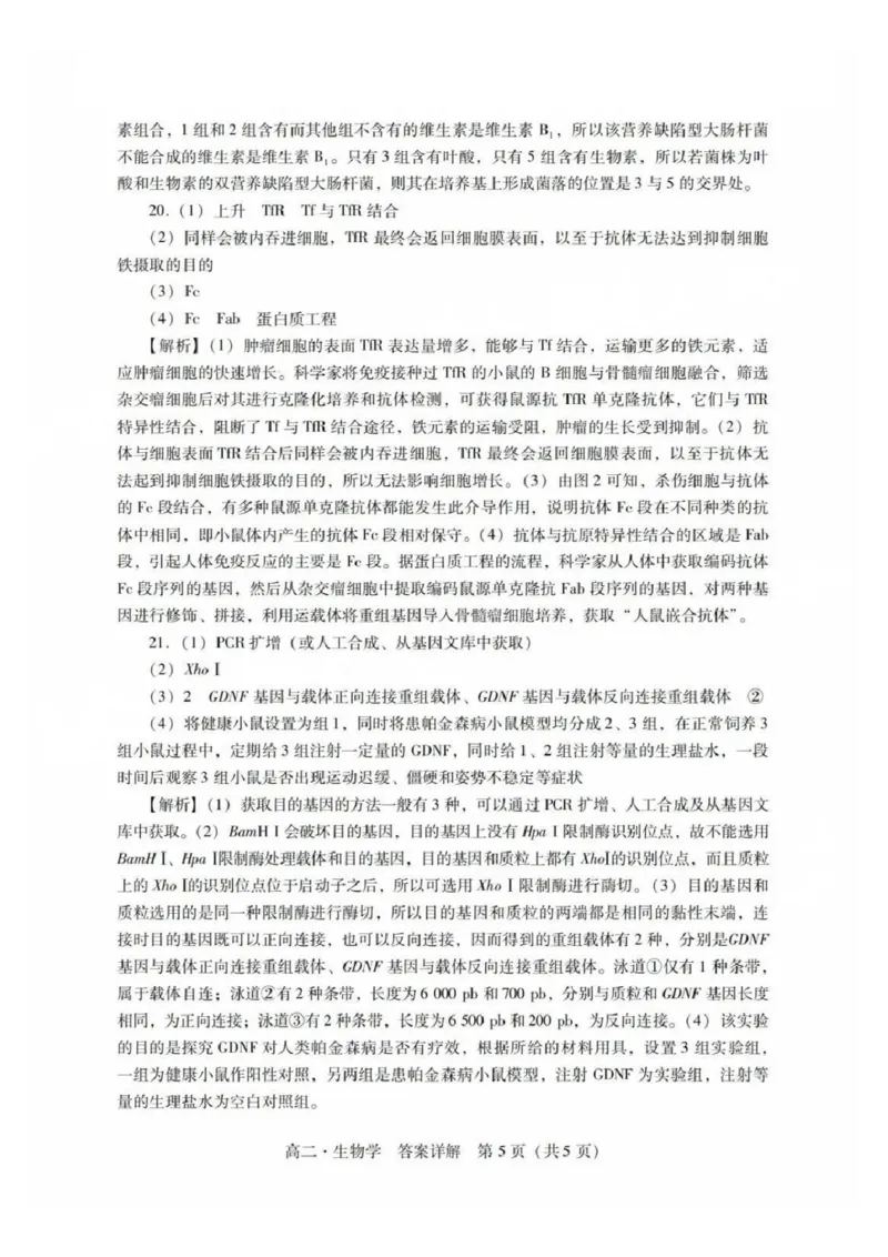 生物答案_2025年7月_250709广东省肇庆市2024-2025学年高二下学期期末考试（全科）_广东省肇庆市2024-2025学年高二下学期期末考试生物试题