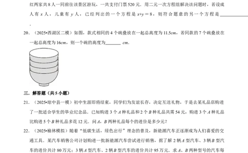 2026年中考数学常考考点专题之二元一次方程组_162026年中考七科常考考点专题资料_002中考数学常考考点专题