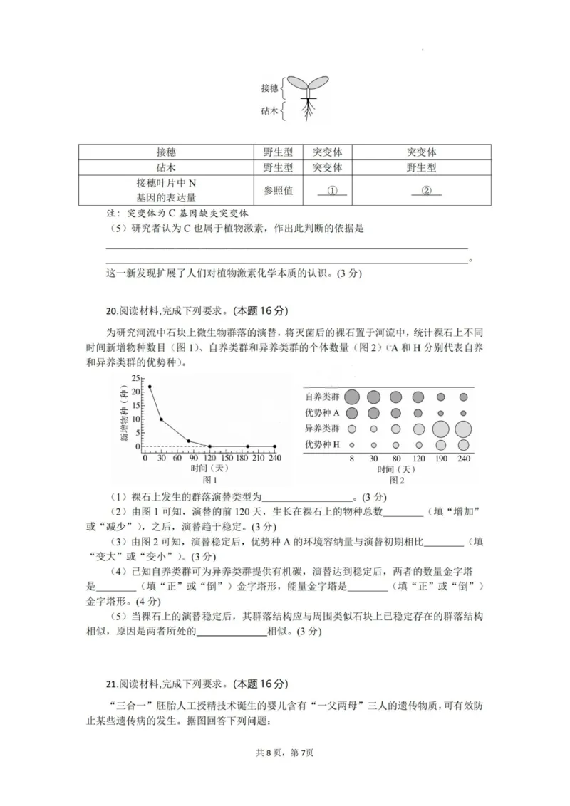 生物试题卷_2025年6月_250629湖北省八校联考2024-2025学年高二下学期6月期末（全科）_湖北省八校联考2024-2025学年高二下学期6月期末联考生物
