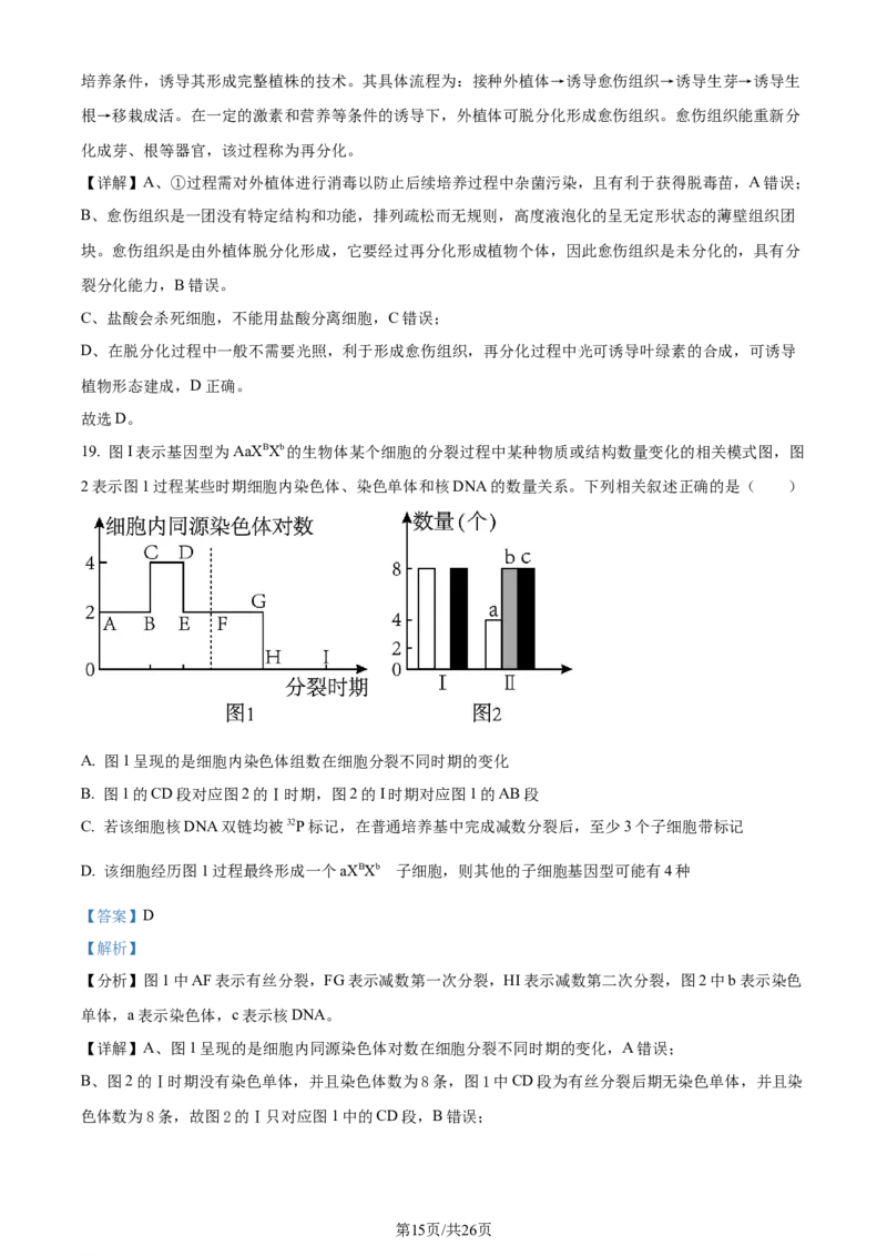 精品解析：浙江省宁波市镇海中学2023-2024学年高三12月月考生物试题（解析版）_2024届浙江省宁波市镇海中学高三12月首考模拟_浙江省宁波市镇海中学2024届高三12月首考模拟生物
