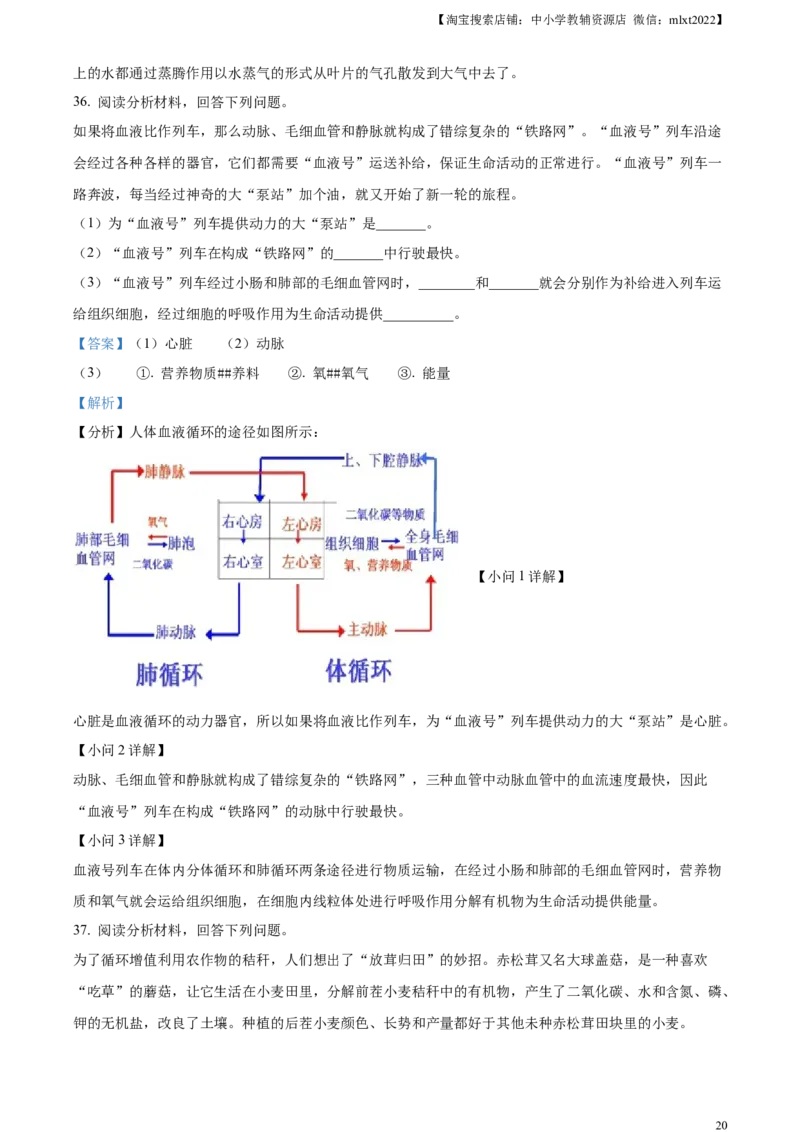 精品解析：2023年黑龙江省牡丹江市中考生物真题（解析版）_中考真题_8.生物中考真题2015-2024年_2023年全国中考生物7.20_精品解析：2023年黑龙江省牡丹江市中考生物真题