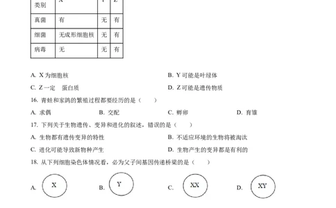 精品解析：2023年湖南省岳阳市中考生物真题（原卷版）(1)_中考真题_8.生物中考真题2015-2024年_2023年全国中考生物7.20_精品解析：2023年湖南省岳阳市中考生物真题