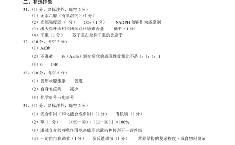 理综答案-2024届曲靖一中高三第五次月考试卷_2024届云南省曲靖市第一中学高三上学期教学质量监测（五）_云南省曲靖市第一中学2024届高三上学期教学质量监测（五）理综